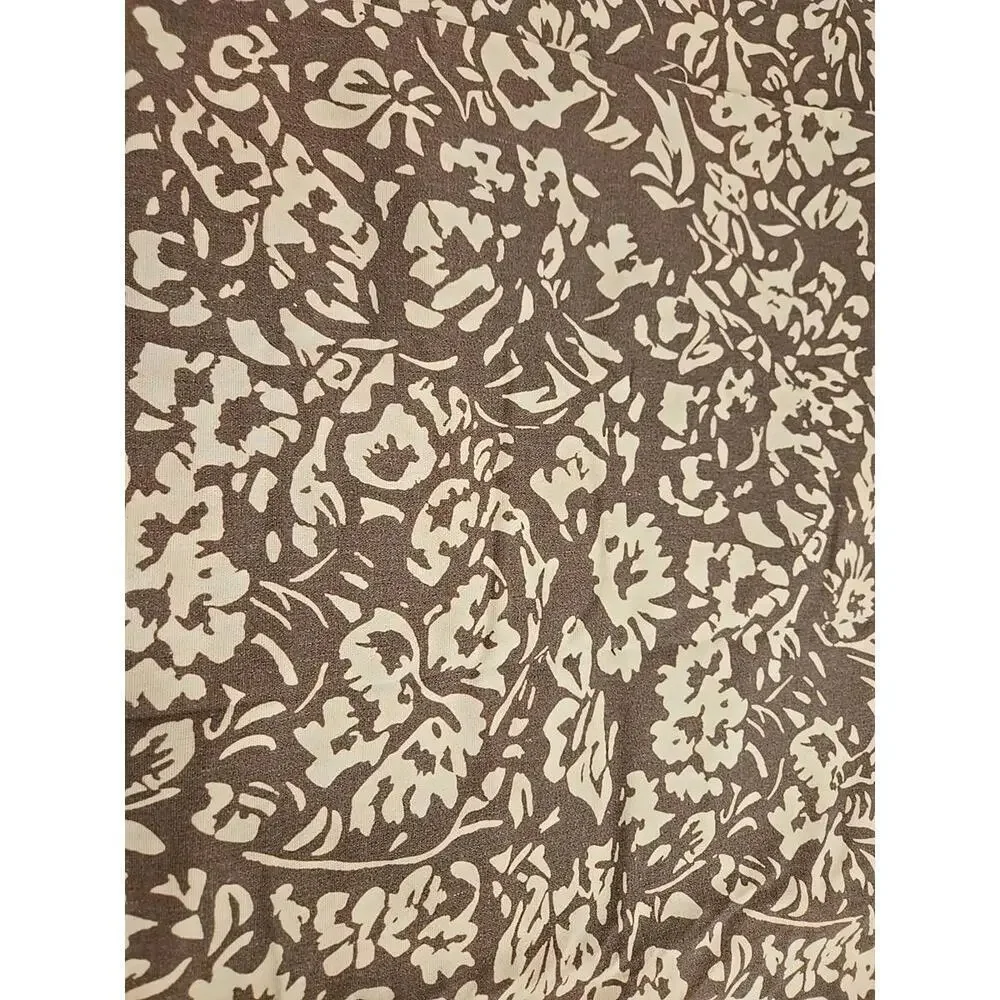 Floral Brown and Cream Accent Pillow 18x18